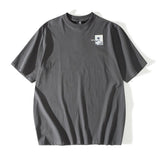 Men T Shirt Summer Casual Tops Wave Printed Short Sleeve T-shirt Men's round Neck Half Sleeve Street Fashion Loose Half Sleeve