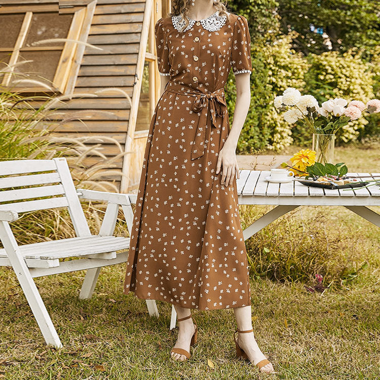 Beth Dutton Outfits French Waist Dress Lace Floral Elegant Socialite Platycodon Grandiflorum Overknee Skirt