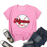 Boy Mama T Shirt Baseball Mama Printed Short Sleeve T-shirt
