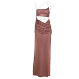 Music Festivals Rave Outfits Dress Sexy Backless Slit Sheath Slim Dress