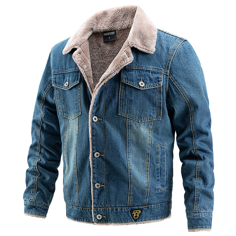 John Dutton Jacket Men's Denim Jacket Velvet Padded Thickened Coat