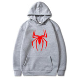 Men Spider Hoodie Spider-Man Pattern Printed Fleece Hoodie