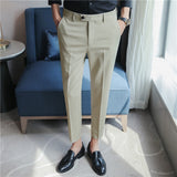 Men Trousers Ice Silk Drape Men Small Suit Pants