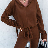 Women Pants Suit Autumn and Winter Solid Color Fashion Loose Two-Piece Suit