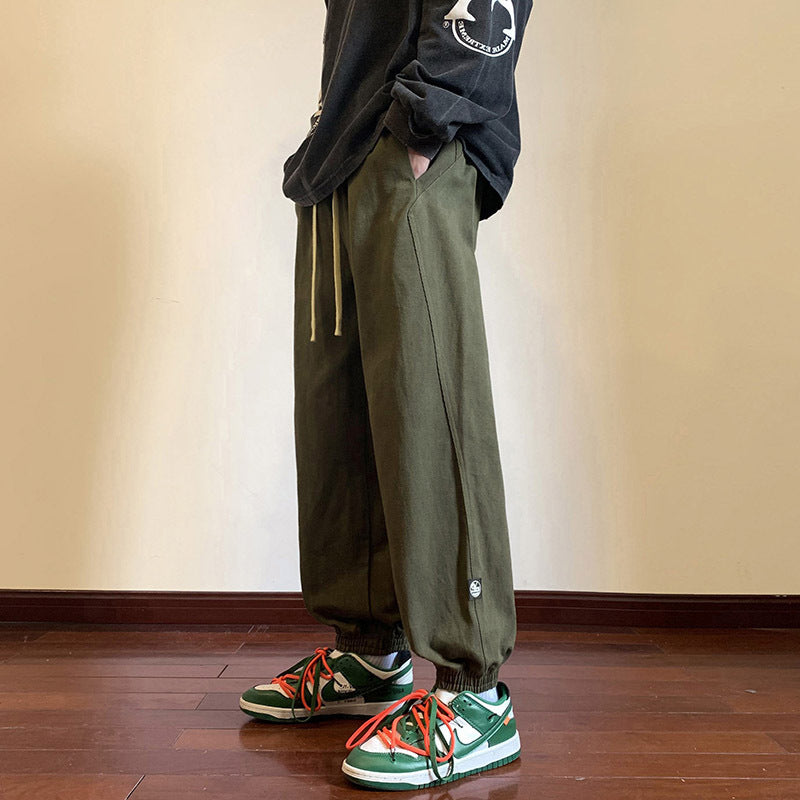 Men Sweatpants Casual Pants Ankle-Tied Loose Wide Leg Track Pants