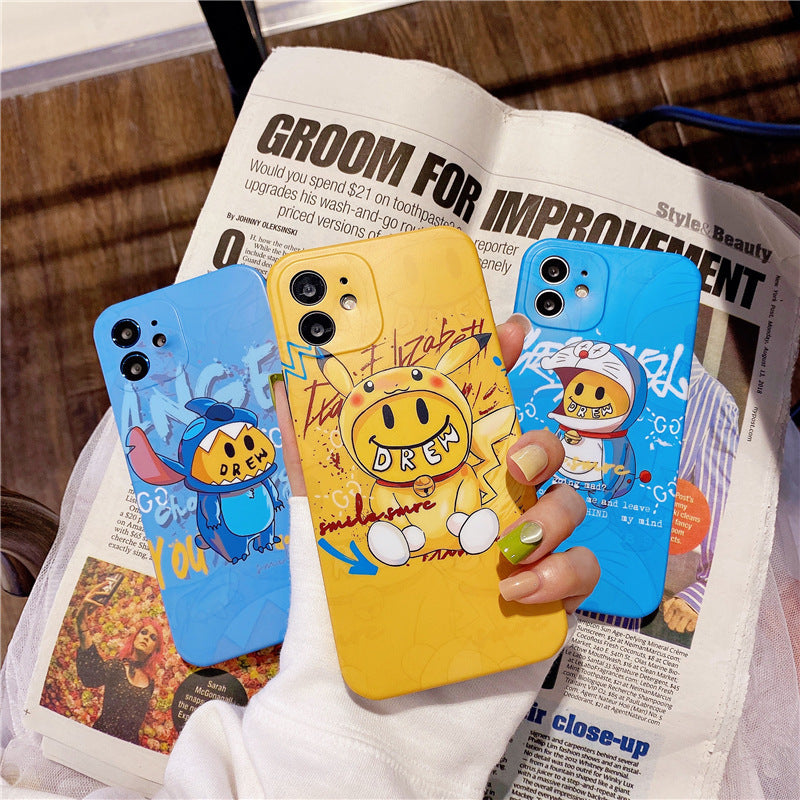 justin b drew phone case Drew Smiley Face Iphone12pro Phone Case Xr Personality Couple XS Max Apple 11
