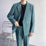 Double Brewed Seersucker Suit Autumn Suit Loose Casual