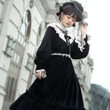 Gothic Lolita Harajuku Style Clothing Lolita Dress Autumn and Winter Chanel Op Elegant Long CLA Series Silk Velvet Light Lolita Dress