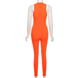 Summer Women's Sexy Sleeveless High Waist Breathable Hip Raise Skinny Sports Casual Jumpsuit