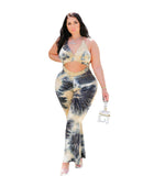 Women Plus Size Jumpsuits Summer Printed Sexy Halter Jumpsuit