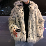Men Dalmatian Coat Men's Fur Fall Winter Men Spot Long Fur Coat