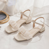 Nude Chunky Heel Sandals