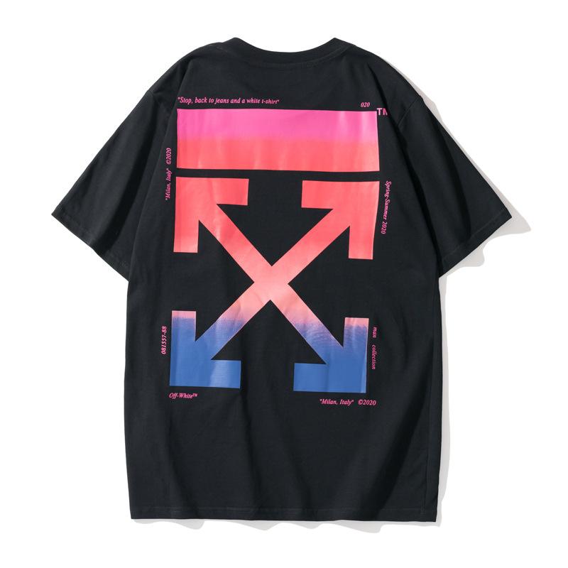 Off White T Shirt Short Sleeve Gradient Arrow Owt Print Owt