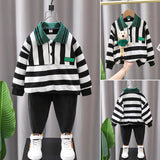 Toddler Boys Sweater Boys' Polo Shirt Children's Striped Bottoming Shirt