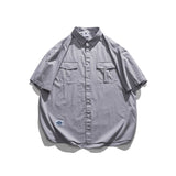 2022 Summer Man Outfits Workwear Shirt Short Sleeve