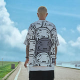 Men T Shirt Summer Casual Tops Cartoon Full Printed Short Sleeve T-shirt Fashionable Loose