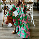 Women Exotic Dresses Long Sleeve Printed Dress