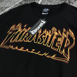 Thrasher T Shirt Flame Print round Neck Couple Style