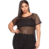 Nina Parker Dresses Sexy Mesh Hollow Loose Cover Dress