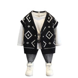 Toddler Boys Sweater Boys' Sweater V-neck Vest Knitted Spring and Autumn