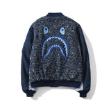 BAPE Varsity Jacket Winter Clothing Thickened Cotton Clothing Sports Embroidery Jacket