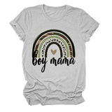 Boy Mama T Shirt Camouflage Leopard Print Rainbow Mother's Day T-shirt