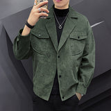 Men's Shirts Lapel Corduroy Leisure Suit Coat Jacket