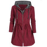 Women Plus Size Tops Winter Coat Zipper Hooded Cotton-Padded Coat for Women