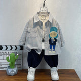 Toddler Boys Sweater Boys' Long-Sleeved Shirt Spring And Autumn Cartoon Pattern