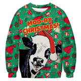 Ugly Christmas Sweater 3D Digital Printing Sweater Casual Loose Pullover for Men and Women Same Style Undershirt
