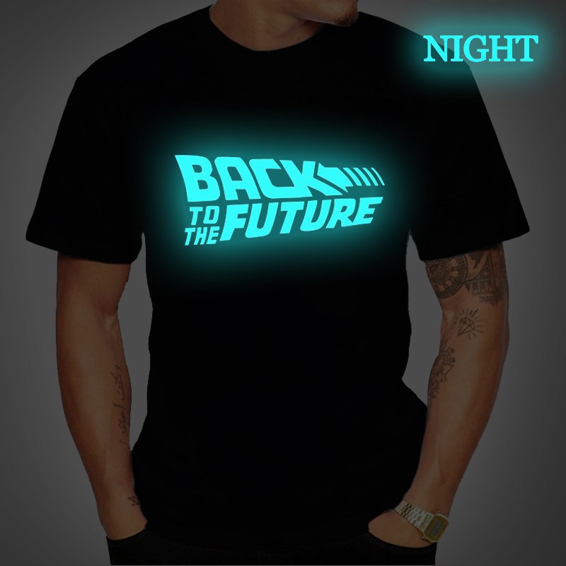Back to the Future Costume Cartoon Pattern Luminous T-shirt Men's T-shirt