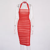 Sexy Summer Women's Backless Strap Hip-Wrapped Mid-Length Dress Dress for Women