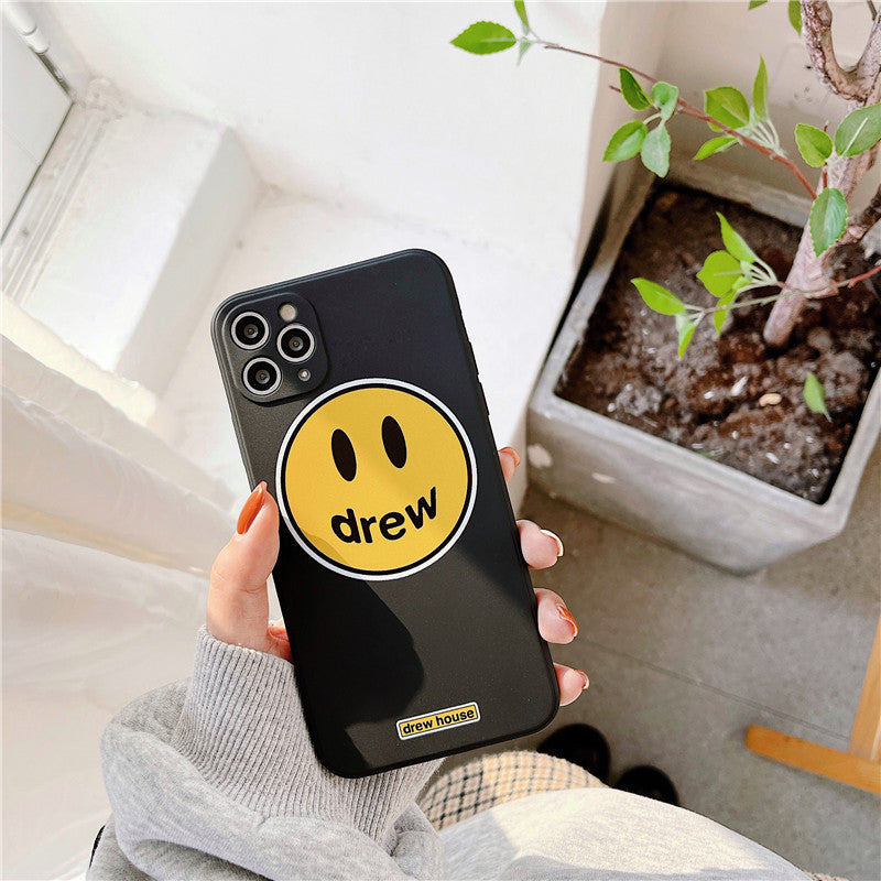 justin b drew phone case Smiley Face Apple 11 Phone Case 12 Pro Max Silicone XS/XR Protective Case 8P Men and Women