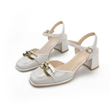 Nude Block Heel Sandals