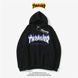 Thrasher Hoodie Sweater Hooded Velvet Padded Loose Long Sleeve