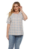 Women Plus Size Tops Spring/Summer Plaid Shirt