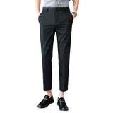 Men Trousers Suit Pants Men's Solid Color Simple
