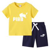 Children Pokemon Pikachu Tshirts & Shorts Cotton Short Sleeve Shorts Two Pieces Neutral