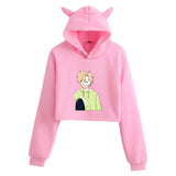 Dreamwastaken Men's Novelty Hoodies Dream Merch Shirt Fashion Cat Ears Exposed Navel Hooded Women's Sweater