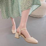Nude Block Heel Sandals