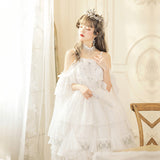 Gothic Lolita Harajuku Style Clothing Light Flower Wedding Lolita Dress Thames God JSK Elegant CLA Tea Party Skirt
