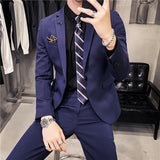 Seersucker Suit Slim Fit Two-Piece Suit Suit Men's Suit