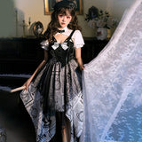 Gothic Lolita Harajuku Style Clothing Lolita Irregular Dress Alice Op Dress Summer Patchwork Skirt Female