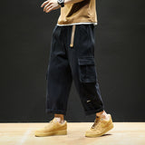 Men Cargo Pants Khaki Trendy Brand Pants Men's Autumn Big Loose Casual Pants