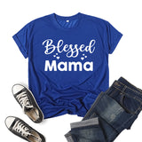 Boy Mama T Shirts Blessed Mama Printed Short-Sleeved Top