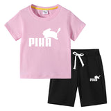 Children Pokemon Pikachu Tshirts & Shorts Cotton Short Sleeve Shorts Two Pieces Neutral