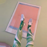 Spring Printing Skinny Hip Raise Sports Fitness Leggings