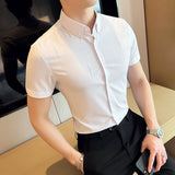 Men's Shirt Men's Summer Stripes Drape Slim-Fit Short Sleeve