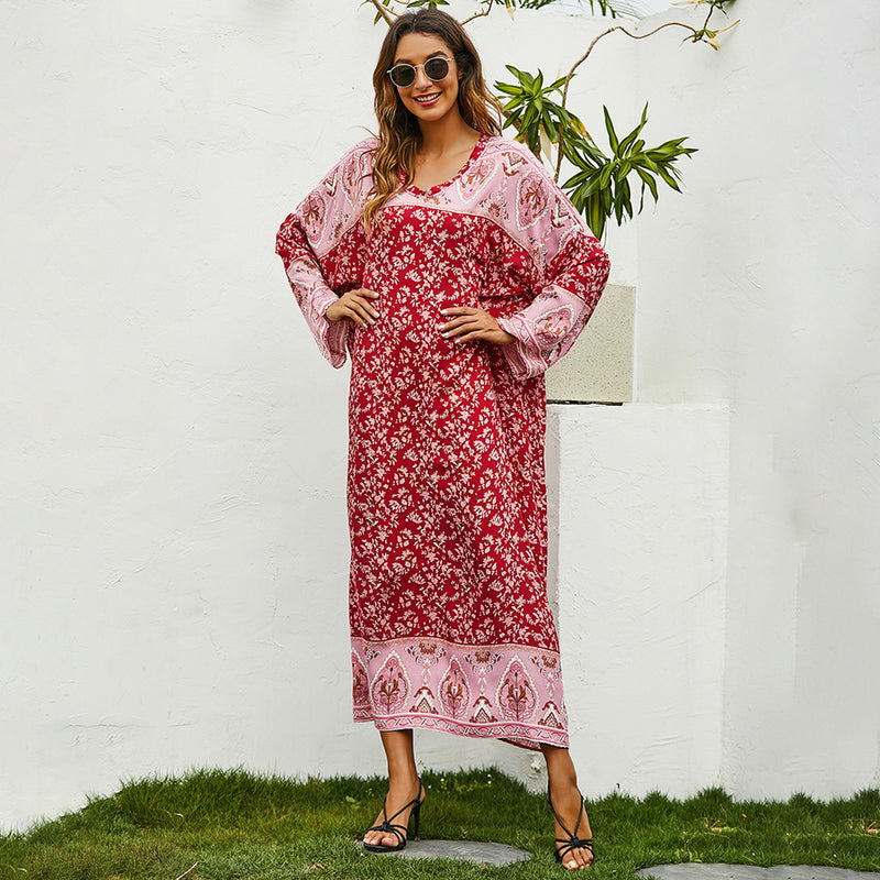 Women Plus Size Dresses Spring/Summer Loose Printed Dress