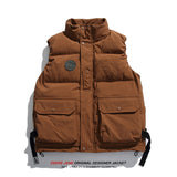 Men Vest Frock Vest Cotton-Padded Jacket Men's Winter